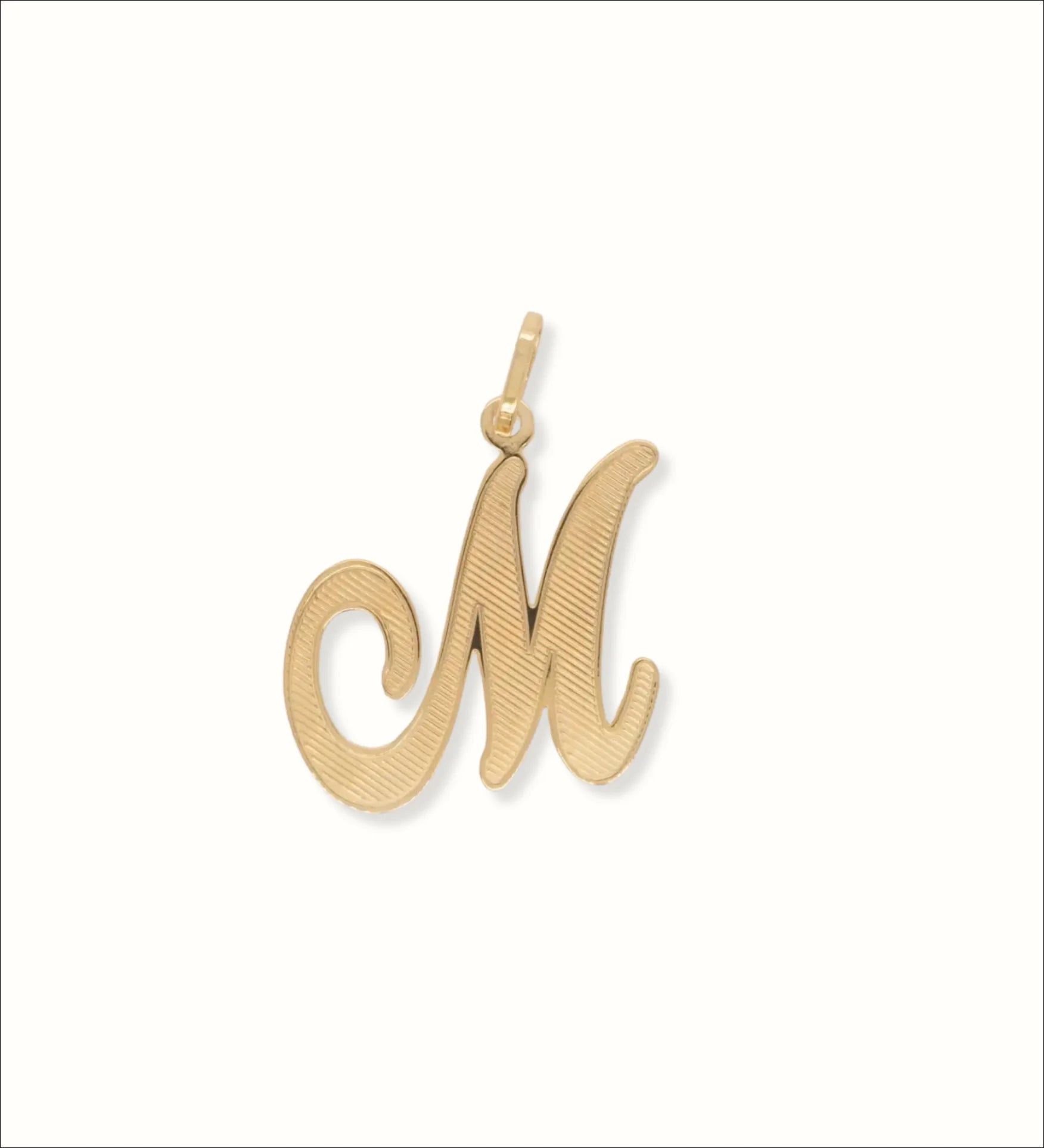 Elegant 18k Gold Letter M Pendant | Home page