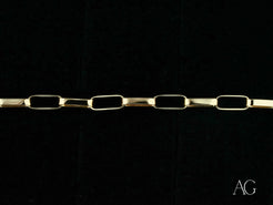 Gold box link bracelet with black onyx in 18k solid gold for timeless elegance