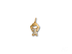 Gold-colored Timeless Charm pendant featuring a stylized figure in 18k gold