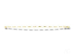 LED light strip highlighting Timeless Luxury 18k Solid Gold Box Link Bracelet design