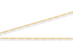 Timeless Sophistication – 18K Gold Semi-Solid Figaro Chain showcasing elegance and style