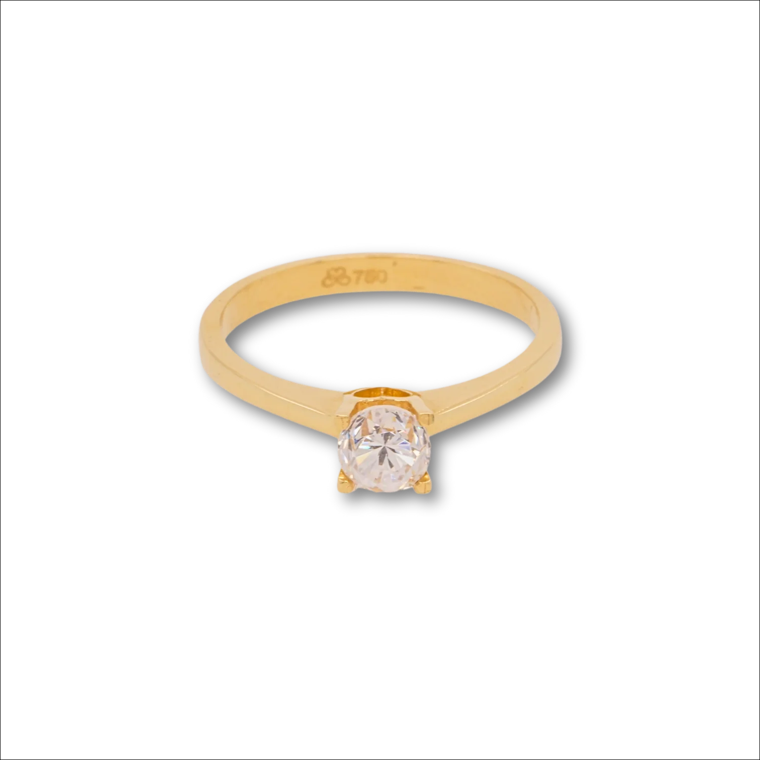 18k solitaire gold ring | Rings