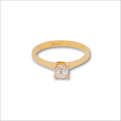 18k solitaire gold ring | Rings